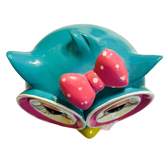 Cracker Barrel Owl Figurine Polka Dots Hits The Spot Colorful Unique Rare - Picture 6 of 14